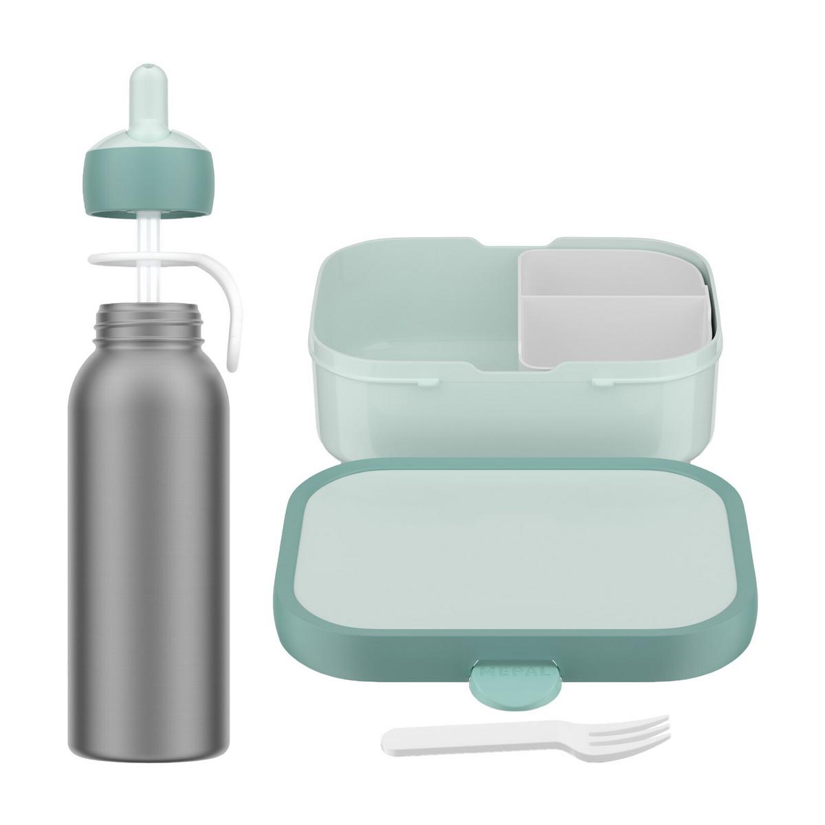 LUNCHSET MIT THERMOFLASCHE Campus Cool Mint 2-tlg. - Mintgrün, Kunststoff/Metall (2/2/2cm) - Mepal