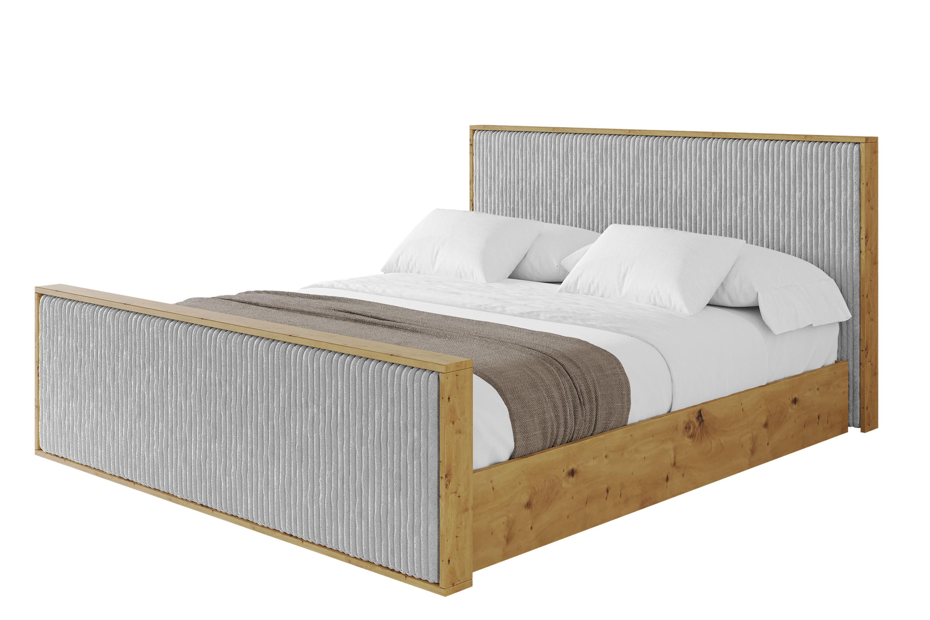 POLSTERBETT mit Bettkasten und Lattenrost, Boxbett mit Stauraum und Kopfteil ohne Matratze - ENZO10 160x200 Grau - Grau, Holzwerkstoff/Textil (160/200cm) - ALTDECOR