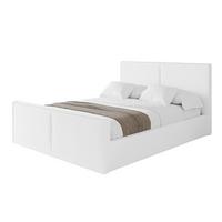 POLSTERBETT mit Bettkasten, Fußteil und Lattenrost, Boxbett ohne Matratze - VANTO-Z 180x200 Weiß Kunstleder - Weiß Hochglanz, Holzwerkstoff/Textil (180/200cm) - ALTDECOR