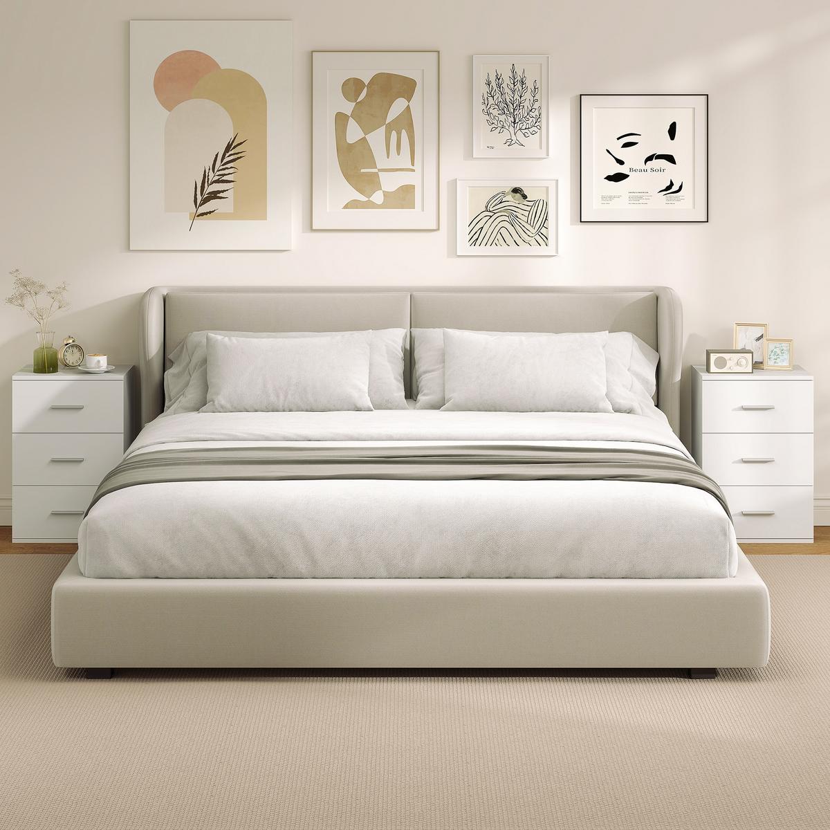 NACHTTISCH MDF Weiß - Silberfarben/Weiß, Holzwerkstoff/Metall (35/60/40cm) - HOMCOM