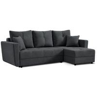 ECKSCHLAFSOFA Verona mit Bettkasten und universeller Ottomane 240 cm, Dunkelgrau - Dunkelgrau, Textil (240/148cm) - Beautysofa