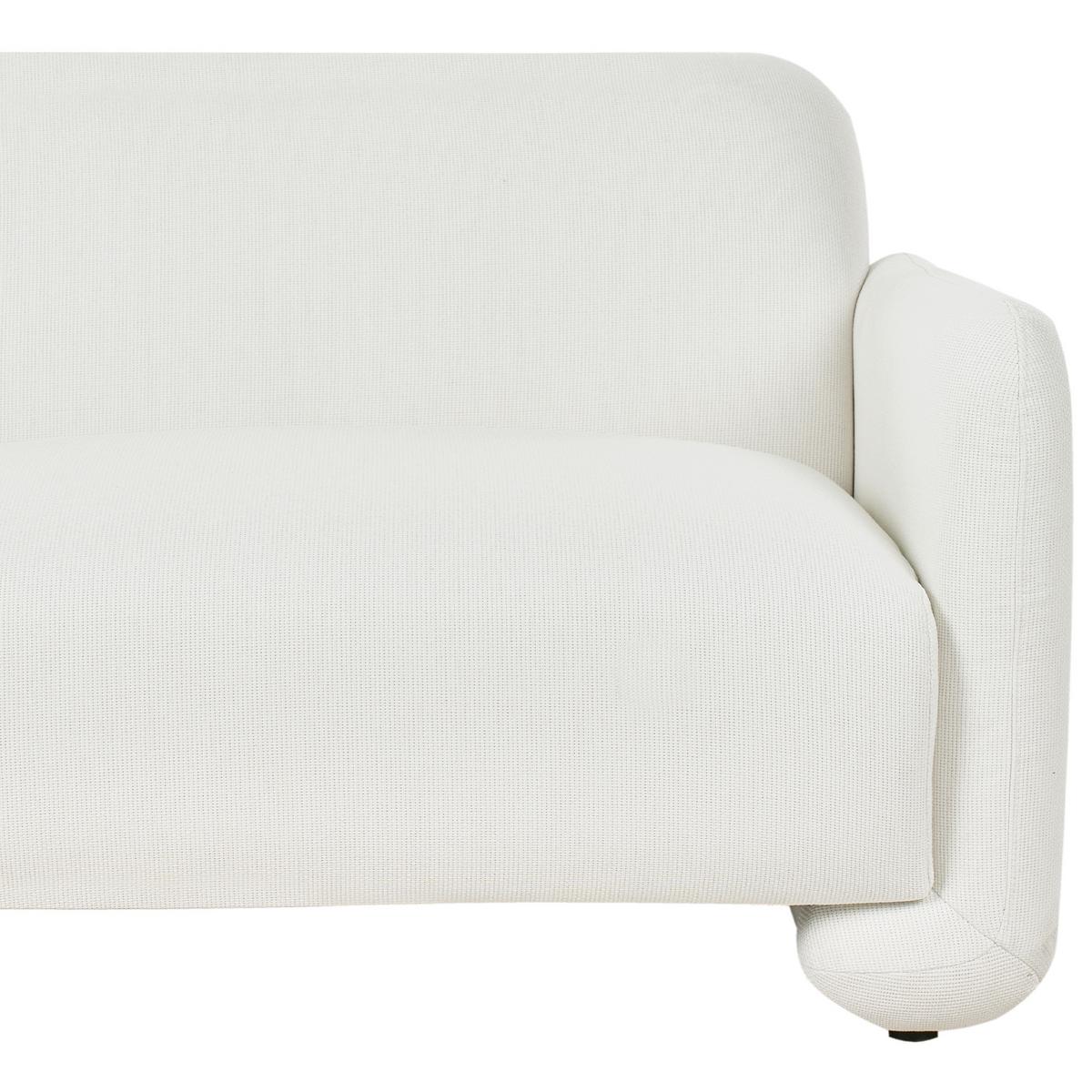 3-SITZER-SOFA Stoff Weiß Saland - Weiß, Textil (202/82/82cm) - Beliani