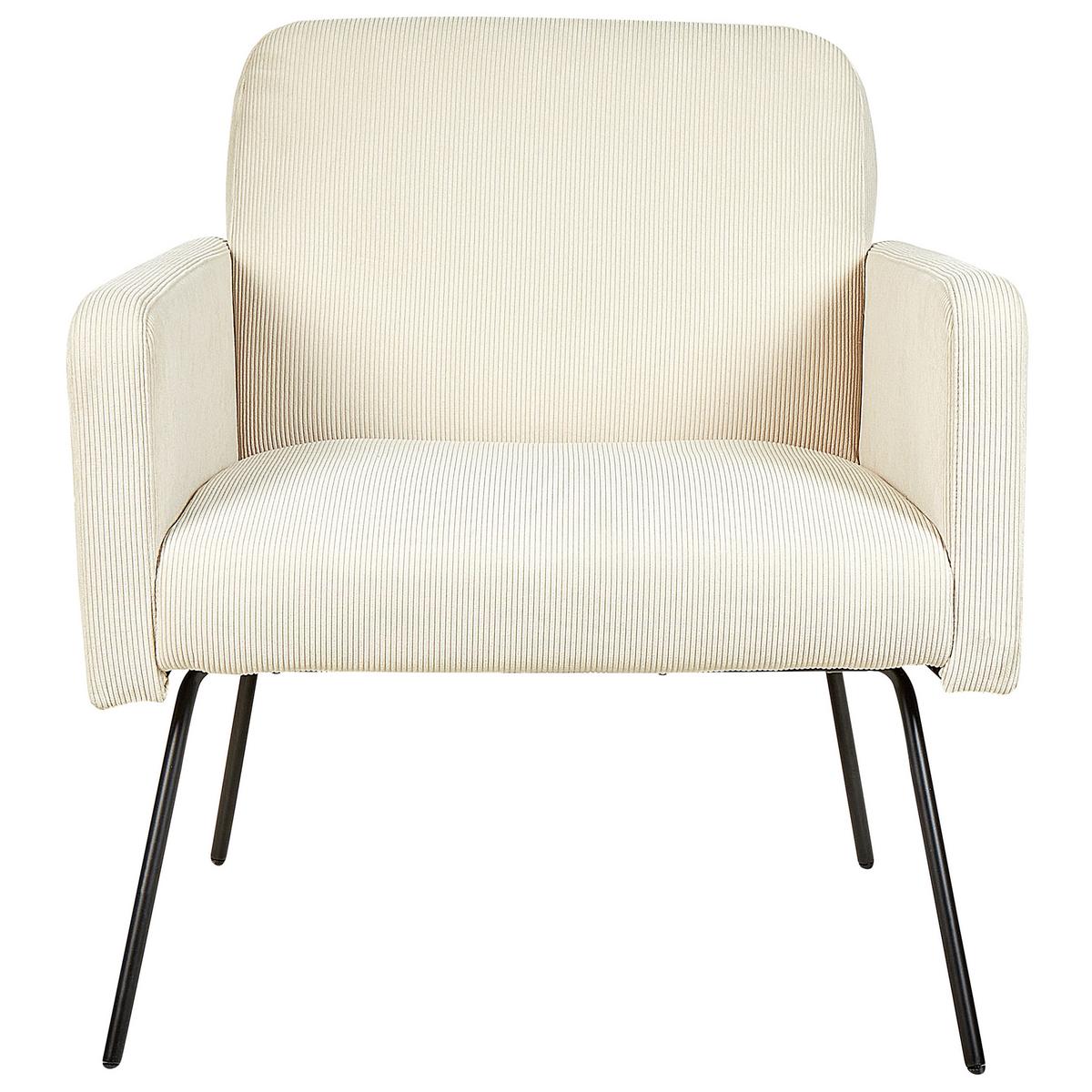 SESSEL Cord Beige Narken - Beige, Textil/Metall (72/77/76cm) - Beliani