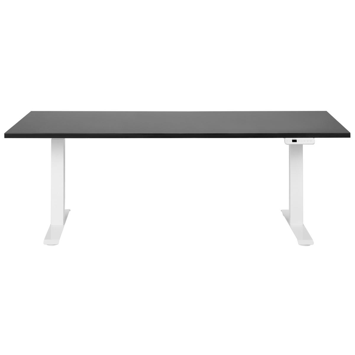 SCHREIBTISCH schwarzweiß 180/80 cm elektrisch höhenverstellbar Destin III - Schwarz/Weiß, Holz (80/180/63cm) - Beliani