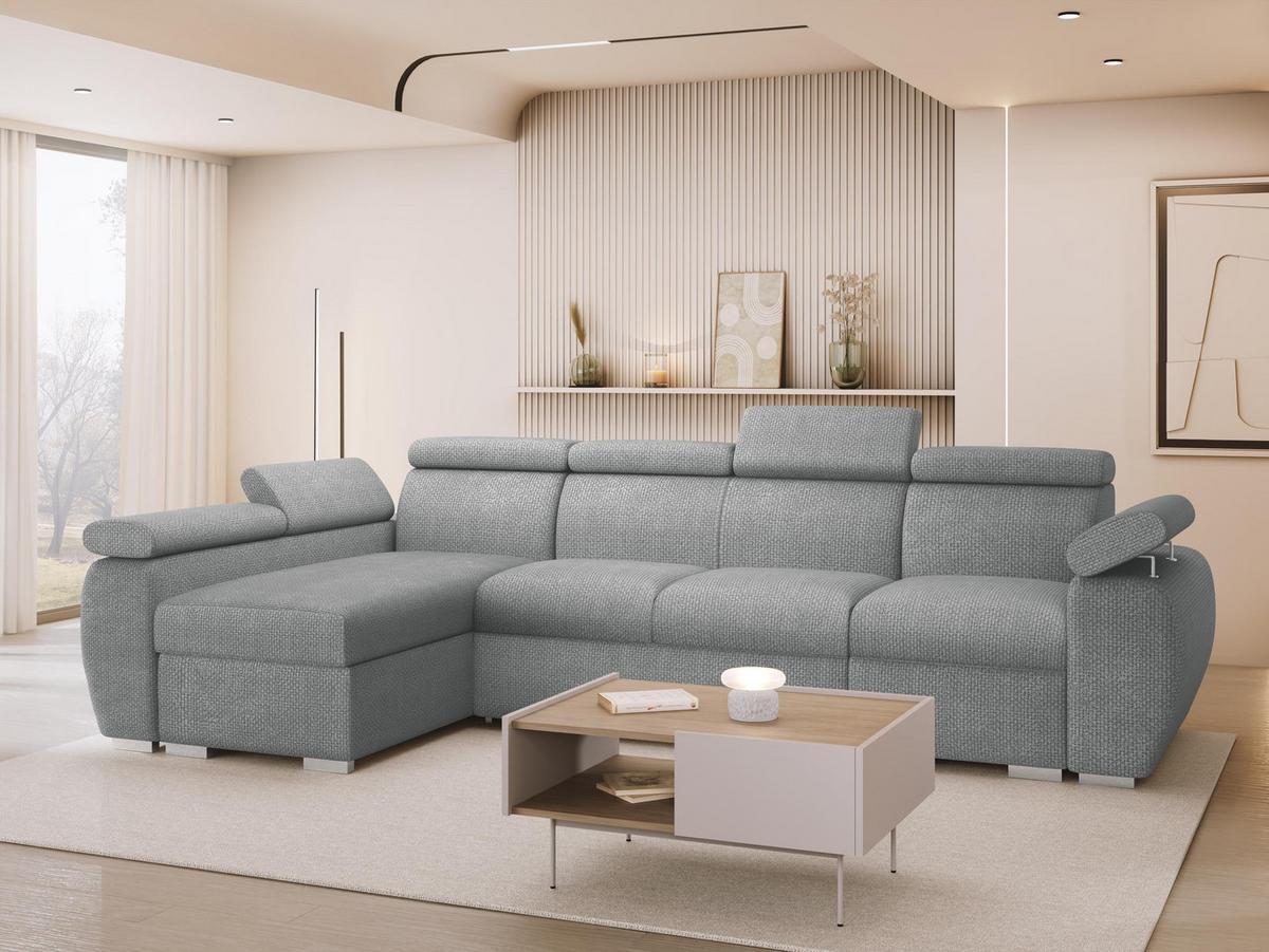 ECKSOFA Boston LCP, Seite: Links LCP+2R+1P(65) - Dunkelgrau/Silberfarben, Holz/Textil (320/170cm) - MIRJAN24