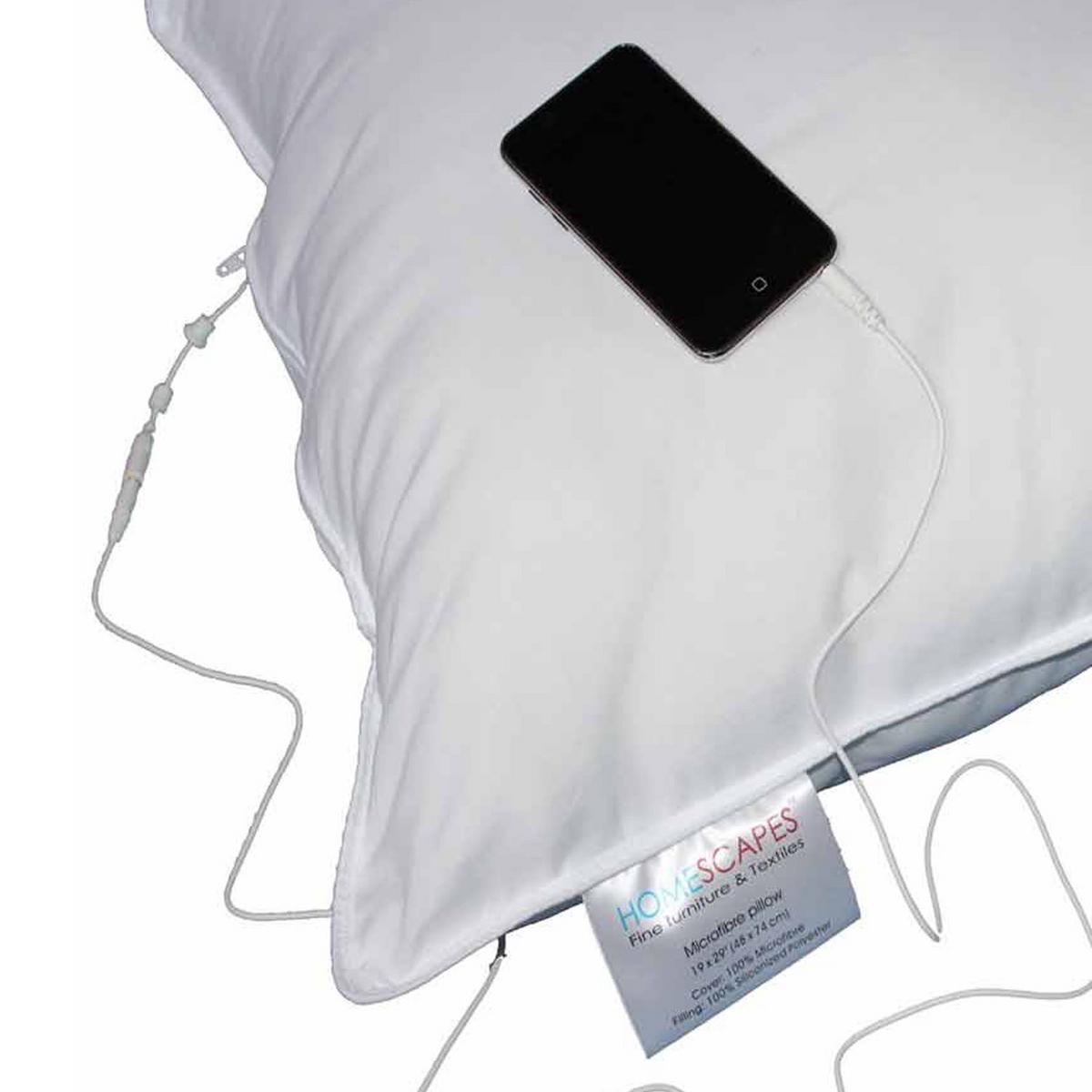 MUSIK-KISSEN mit Lautsprecher, Super-Mikrofaser 48/74 cm - Weiß, Textil (48/74cm) - Homescapes