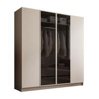 VIERTÜRIGER Schrank ATRIUM II mit Glasfront - Kaschmir, Holzwerkstoff (200/210/57cm) - Lookway