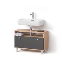 WASCHBECKENUNTERSCHRANK Fucino Goldkraft Eiche/Anthrazit 80.2 x 54 cm mit Schublade - Honigeiche/Anthrazit, Holzwerkstoff (80.2/54/32cm) - Livinity®