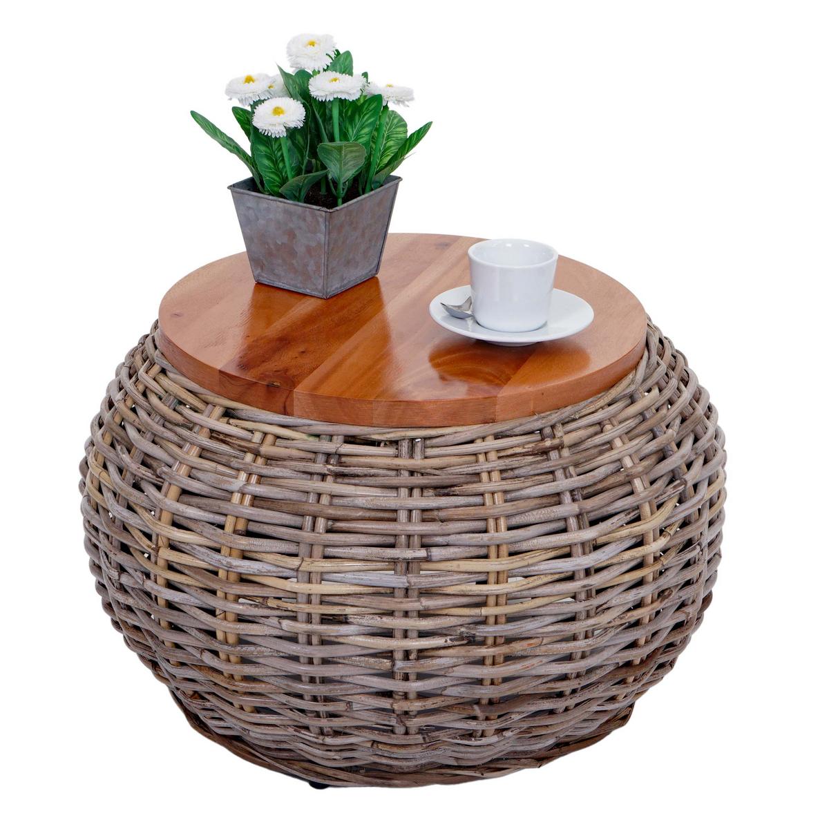 BEISTELLTISCH rund Braun - Braun, Holz (49/49/33cm) - MCW