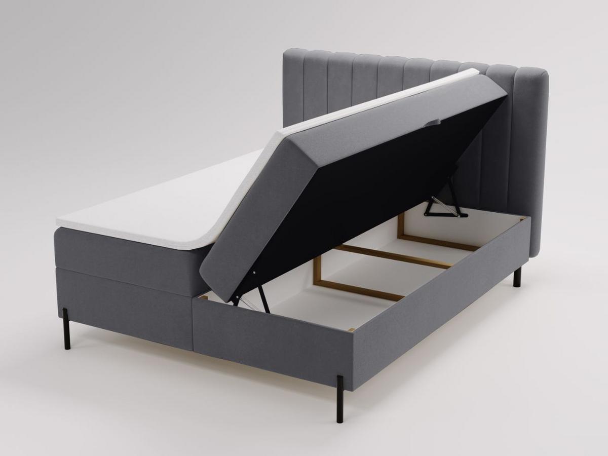 BOXBETT Primavera 140x200 Dunkelgrau - Dunkelgrau, Holz/Textil (140/200cm) - Graingold