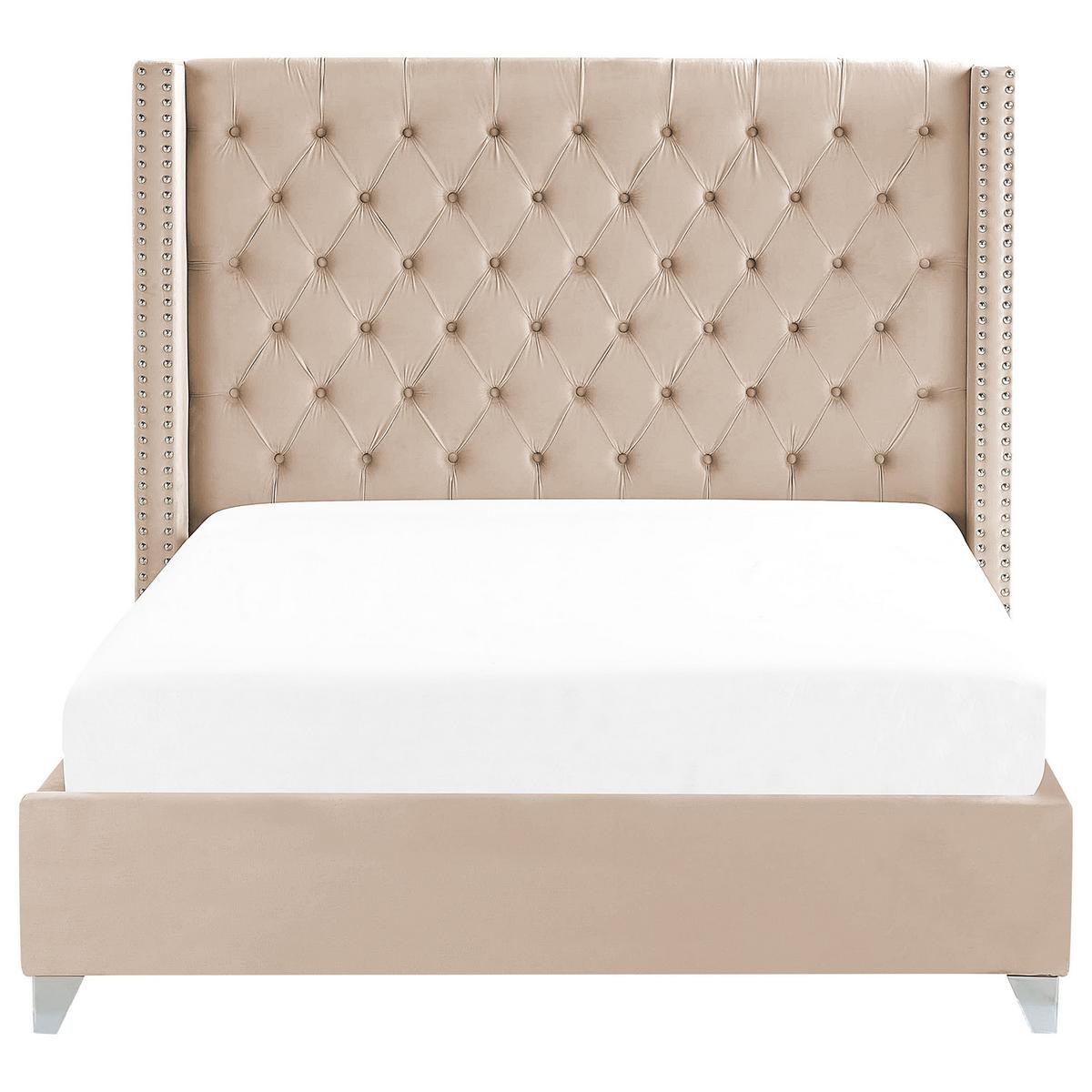 POLSTERBETT 160/200cm Beige Lubbon - Beige, Textil (160/200cm) - Beliani