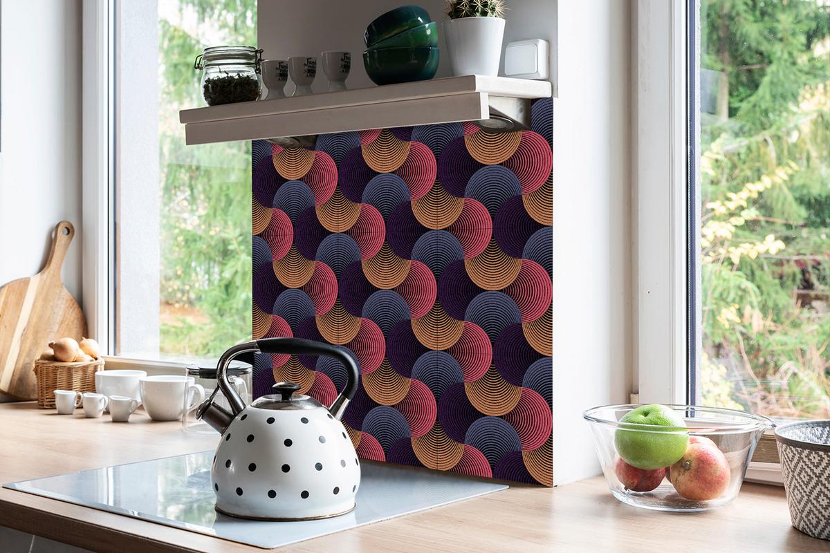 FLIESENAUFKLEBER 9 Stück 30x30 cm selbstklebend Retro-Muster - Multicolor, Textil (30/1.6/30cm) - TULUP