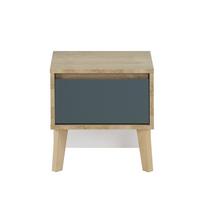 NACHTTISCH 1 Schublade Larvik - Französische Herstellung - 42/36/41 cm - Blau, Holzwerkstoff (36/41/36cm) - Calicosy