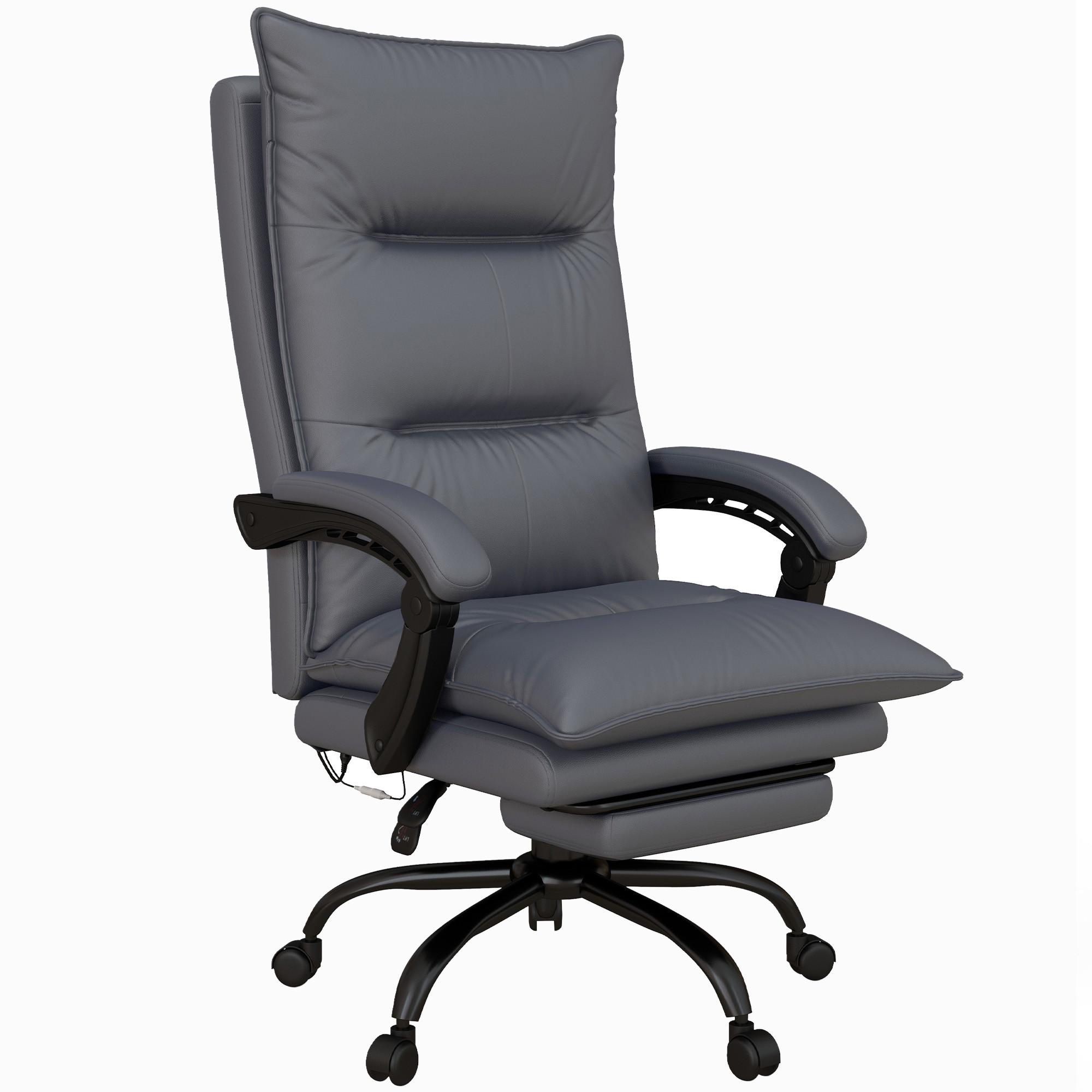 MASSAGE-BÜROSTUHL, Polyester, Schaumstoff, MDF, Stahl, Dunkelgrau - Dunkelgrau, Kunststoff (74/121.5/66cm) - Vinsetto