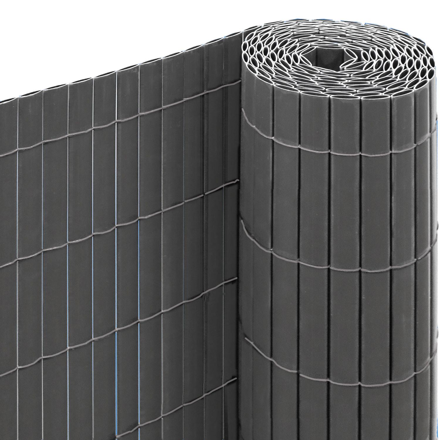 100X500 Sichtschutz Balkon - PVC Sichtschutzmatte Garten - Windschutz Terrasse - Grau, Kunststoff (0.9/100cm) - urfence