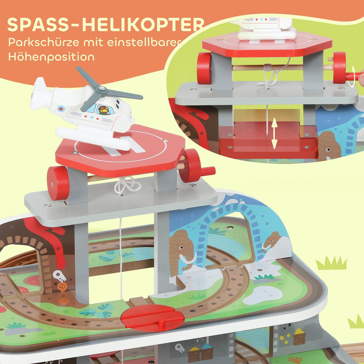HOLZEISENBAHN-SET Buchenholz MDF Naturholz - Multicolor, Holz (40.5/41/99cm) - AIYAPLAY