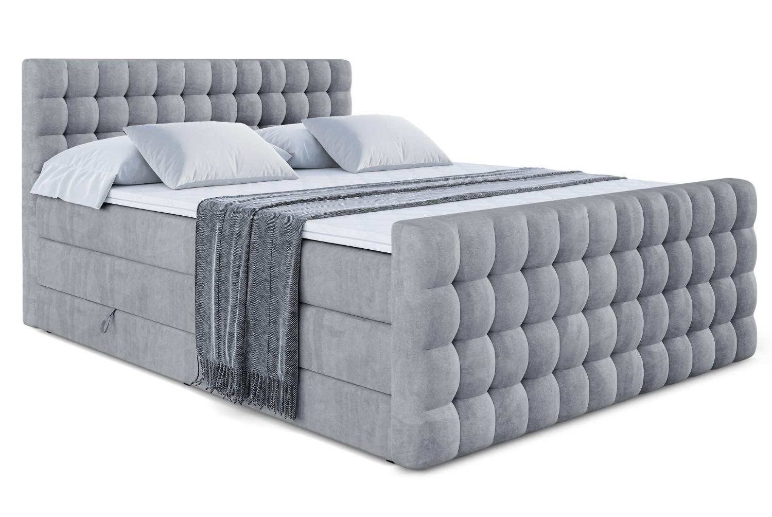 BOXSPRINGBETT VIONE-Z KING - 180 x 200 - H3/H4 - Grau - Grau, Holzwerkstoff (180/200cm) - ALTDECOR