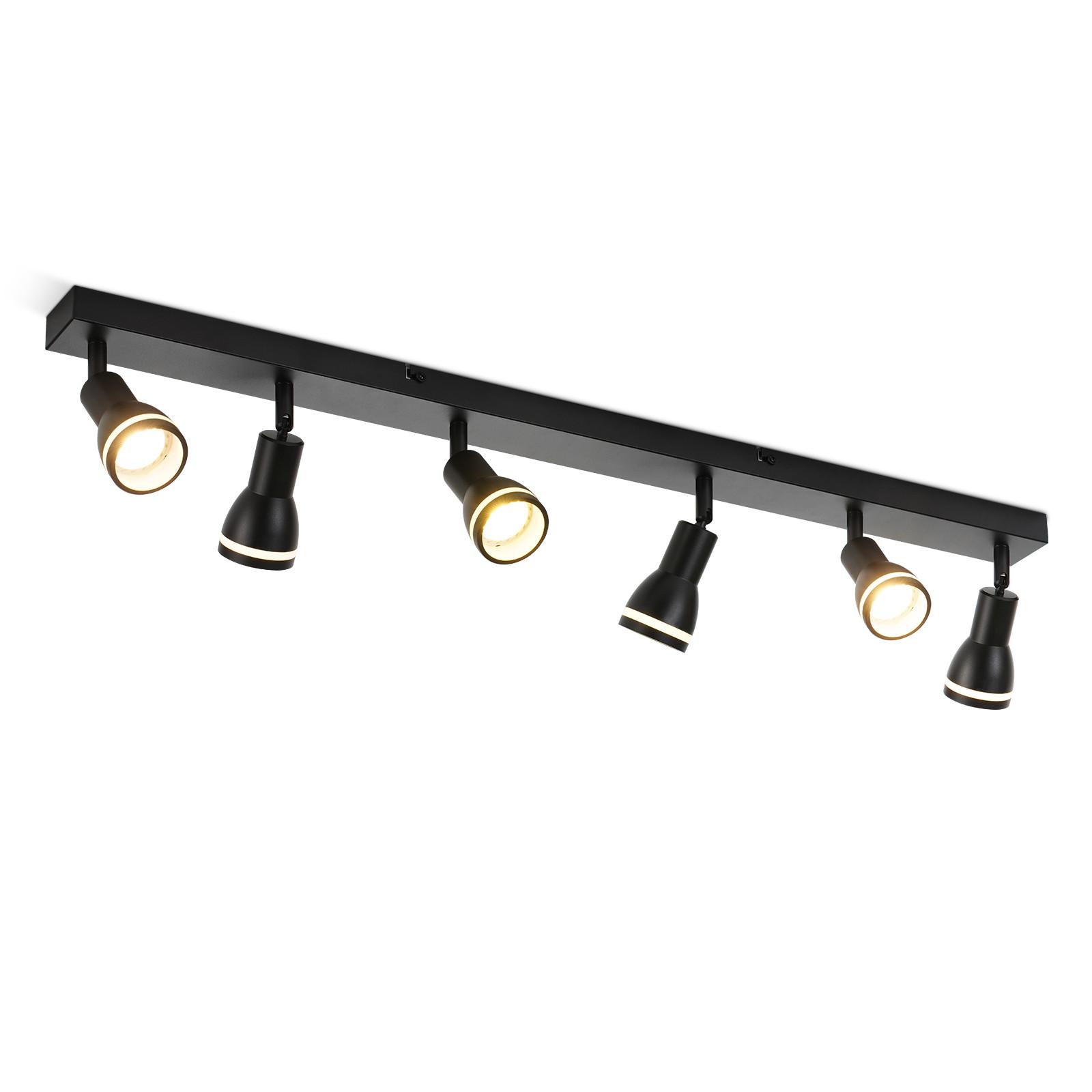 DECKENSTRAHLER Lesage 6-flammig 83/5/15.7cm - Schwarz, Metall (83/5/15.7cm) - Nettlife