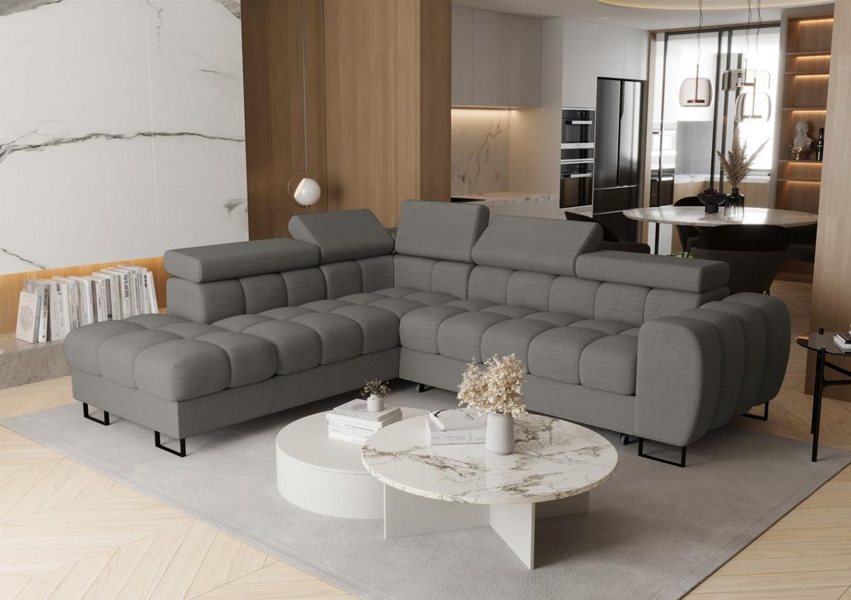 ECKSOFA Bastien Max Mit Schlaffunktion - Dunkelgrau, Holzwerkstoff/Textil (225/260cm) - Fun Möbel