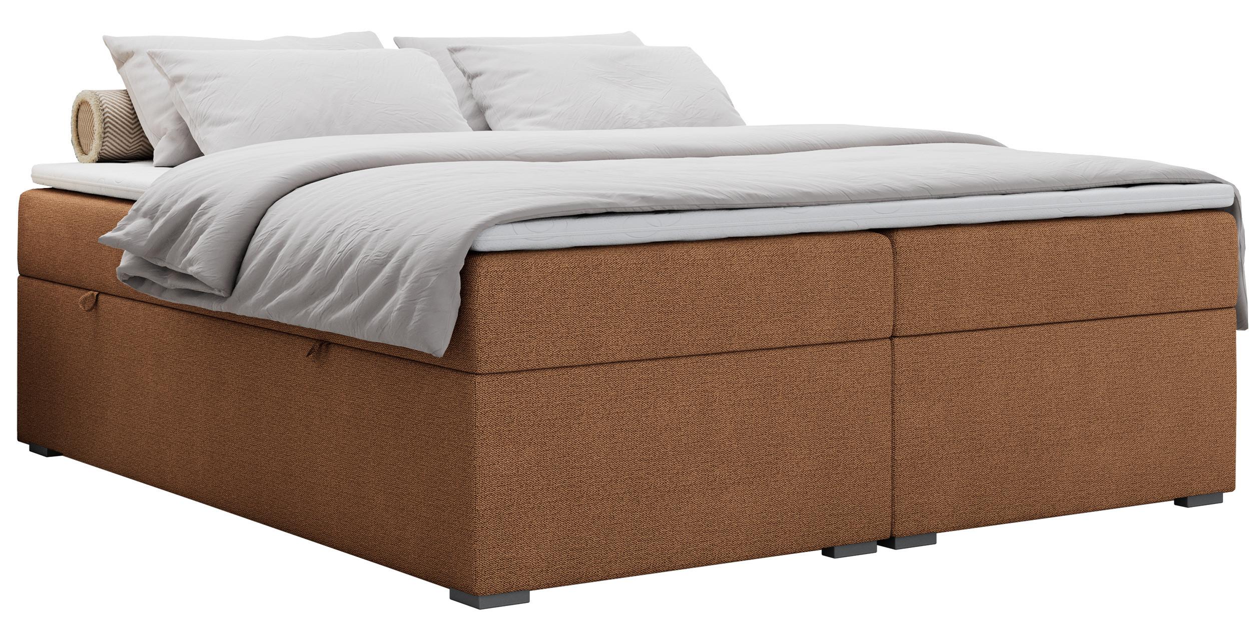 BOXBETT BESS 160/200 Orange Struktur - H4 - Orange, Holz/Textil (160/200cm) - MKS