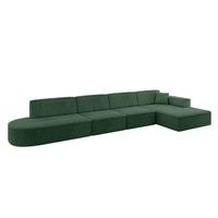 ECKSOFA Ottomane Rechts IREA-L3-v4 - 412x165x77 cm Grün - Currygelb, Holzwerkstoff/Textil (412/165cm) - ALTDECOR