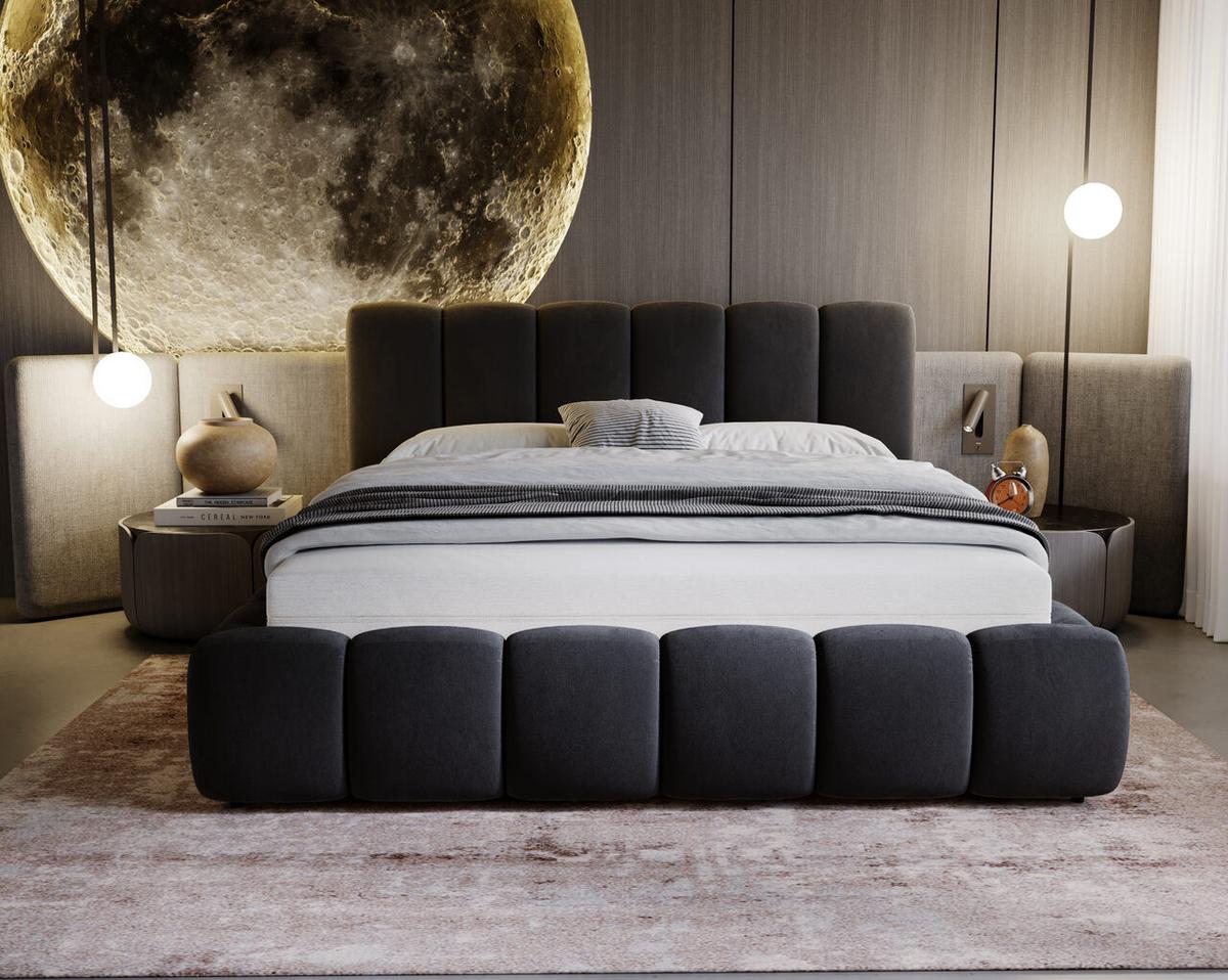 POLSTERBETT Cloud 180x200 Anthracite - Anthrazit, Textil (180/200cm) - Graingold