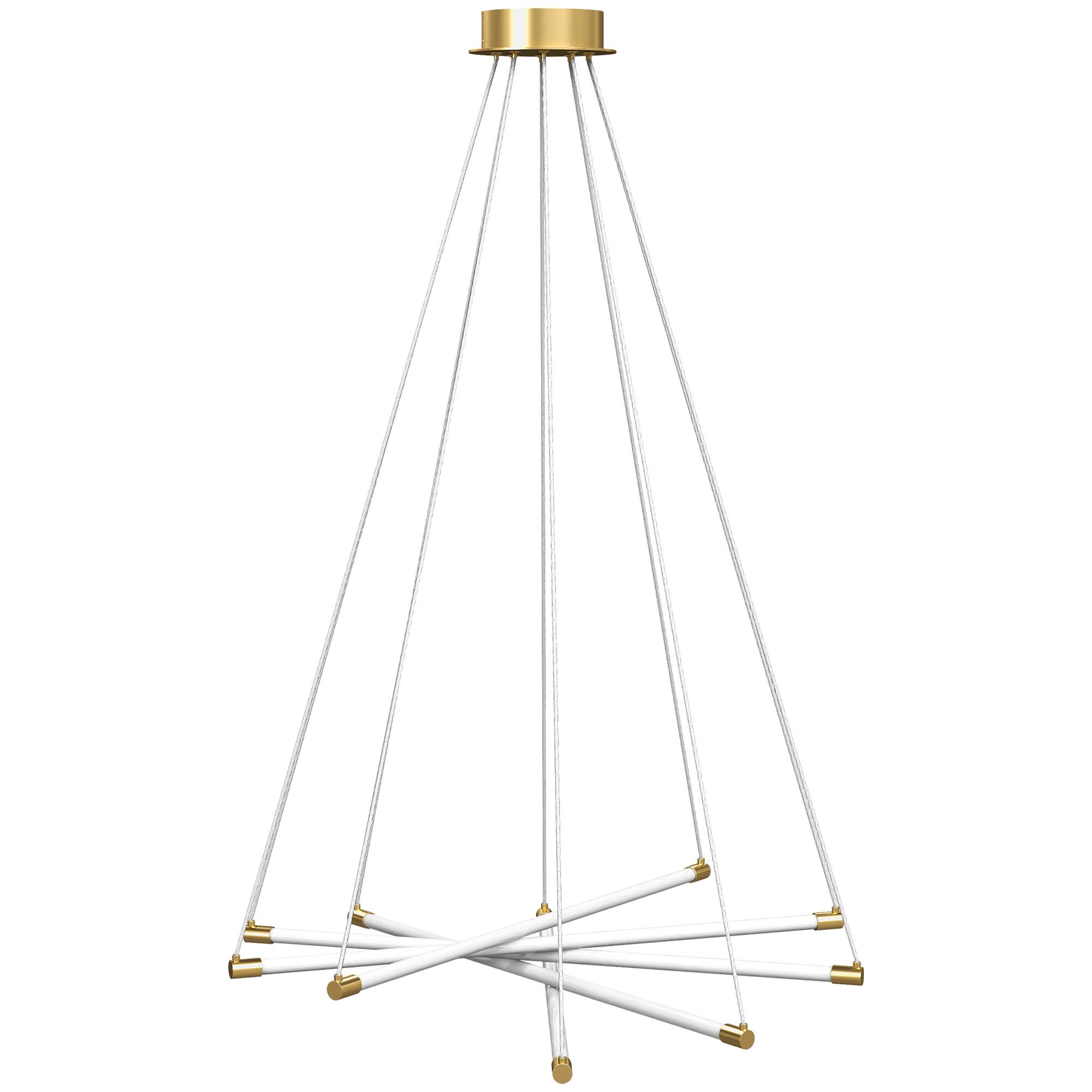 LED-DECKENLAMPE, 50W, 5 anpassbare Lichtrohre, anpassbar, Gold+Weiß - Multicolor, Metall (82/82/124cm) - HOMCOM
