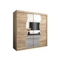 SCHWEBETÜRENSCHRANK 200/200/62 2-türig - Silberfarben/Sonoma Eiche, Holz/Kunststoff (200/200/62cm) - MÖBEL KRYSPOL