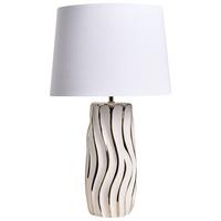 TISCHLAMPE Keramik Weiß Patuca - Goldfarben/Weiß, Keramik (32/32/54cm) - Beliani