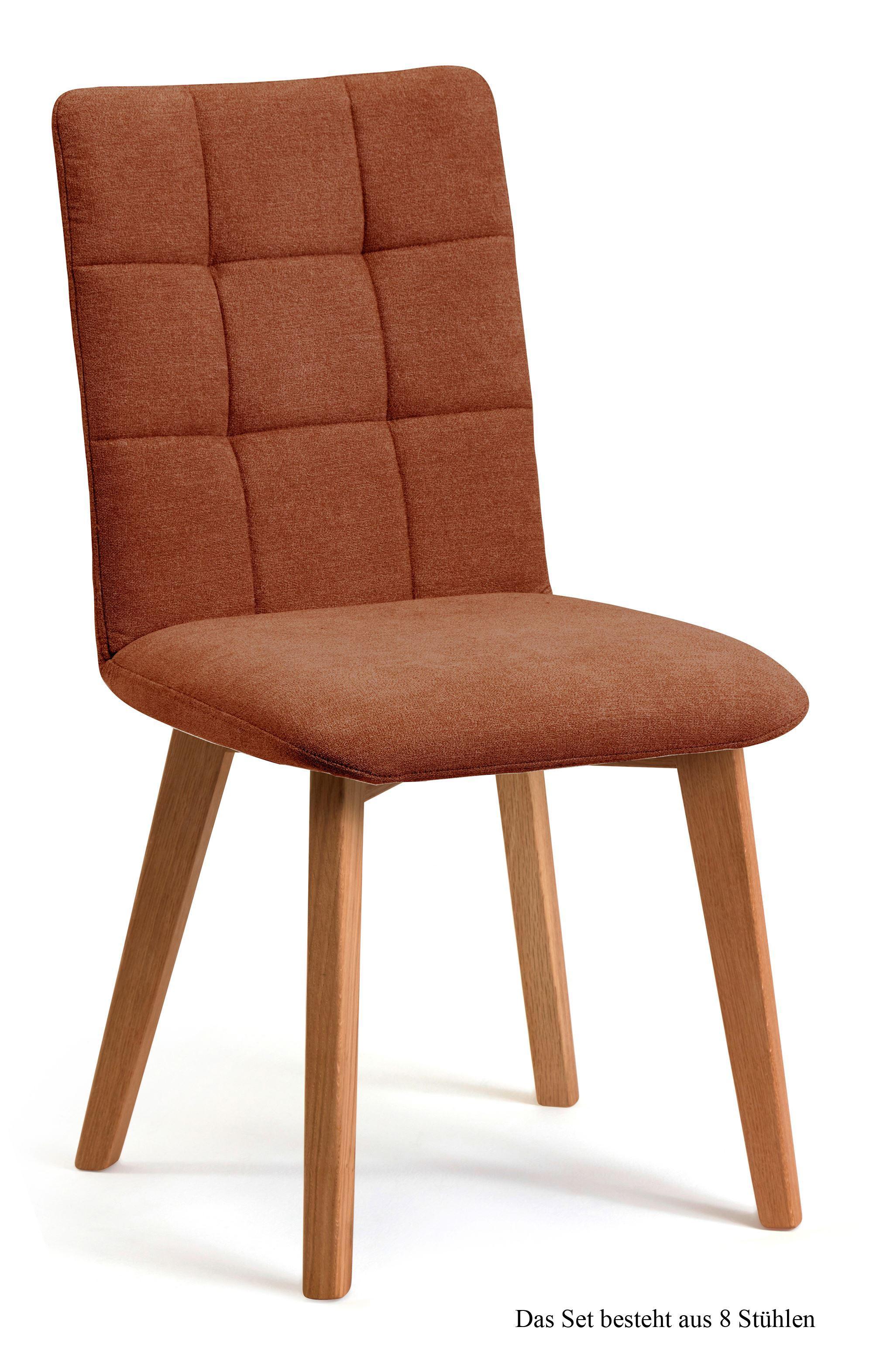 ESSZIMMERSTUHL (8er-Set) Dareen 47x91x60 Eiche geölt/Cognac - Cognac/Eichefarben, Kunststoff (60/91/47cm) - 58aufmkessel