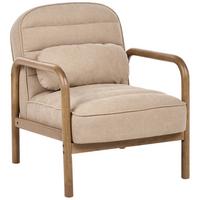 SESSEL Stoff Beige Agger - Beige/Braun, Textil (67/78/81cm) - Beliani