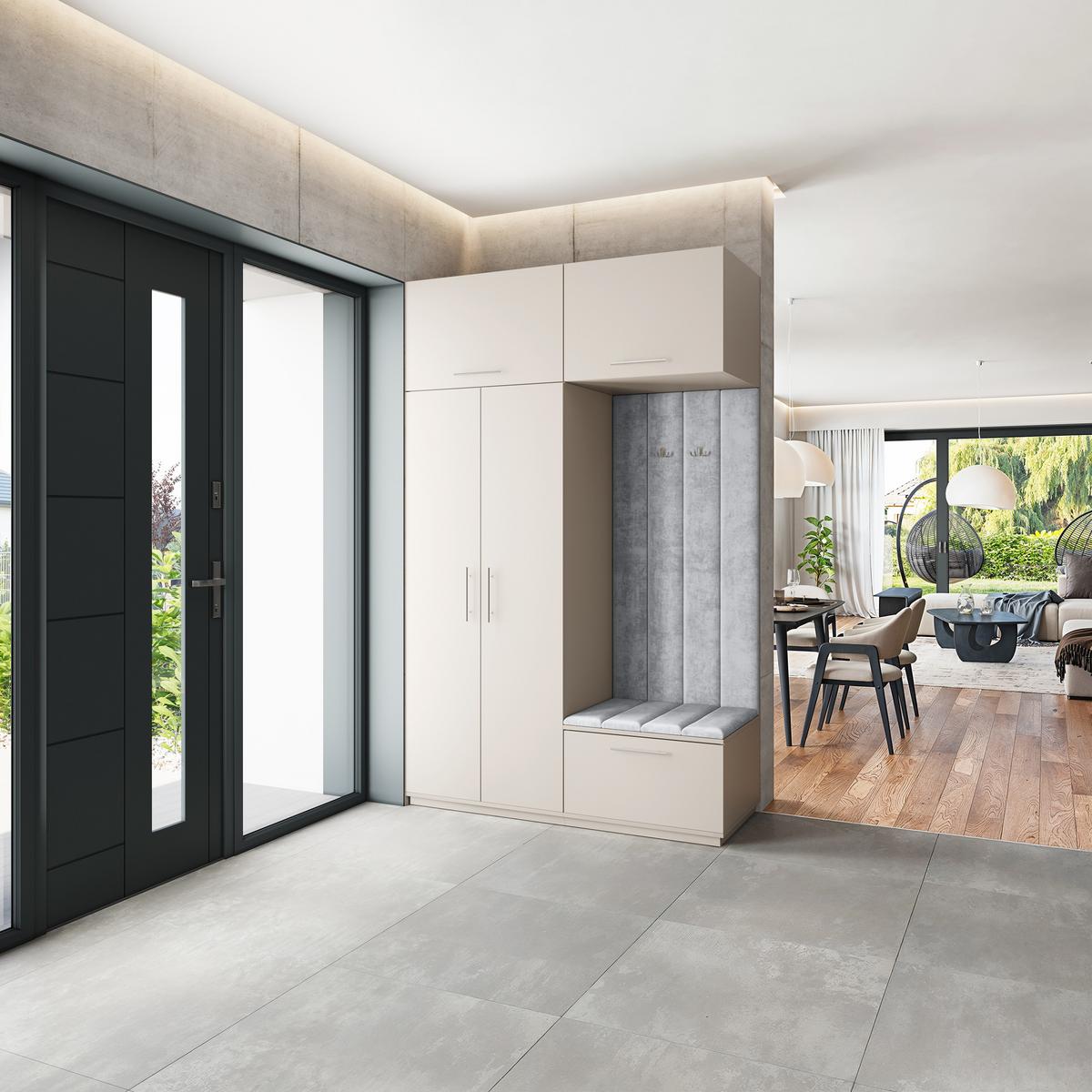 GARDEROBENSCHRANK REMA 150/240/60 cm Modern Kaschmir - Kaschmir/Hellgrau, Holzwerkstoff (150/240/60cm) - MASSENO