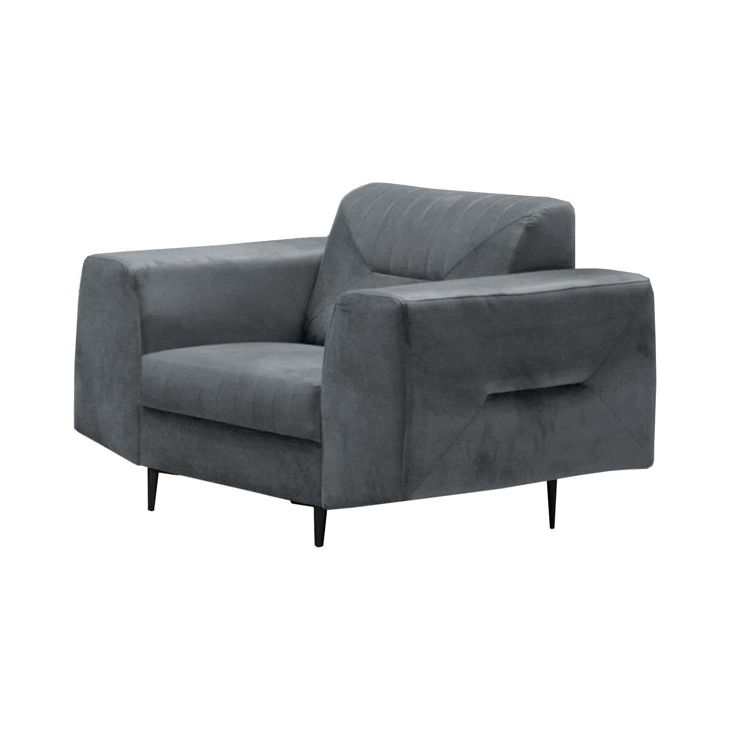 RELAXSESSEL Venezia dunkelgrau mit schwarzen Beinen - Dunkelgrau/Schwarz, Textil/Metall (112/85/94cm) - Beautysofa