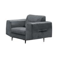 RELAXSESSEL Venezia dunkelgrau mit schwarzen Beinen - Dunkelgrau/Schwarz, Textil/Metall (112/85/94cm) - Beautysofa