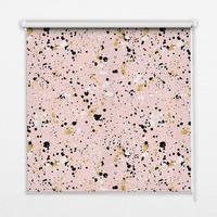 INNENROLLO - Fensterrollo - Rollo - 60x40 cm - Farbflecken auf rosa Hintergrund - Schwarz, Kunststoff (60/140/0.5cm) - TULUP