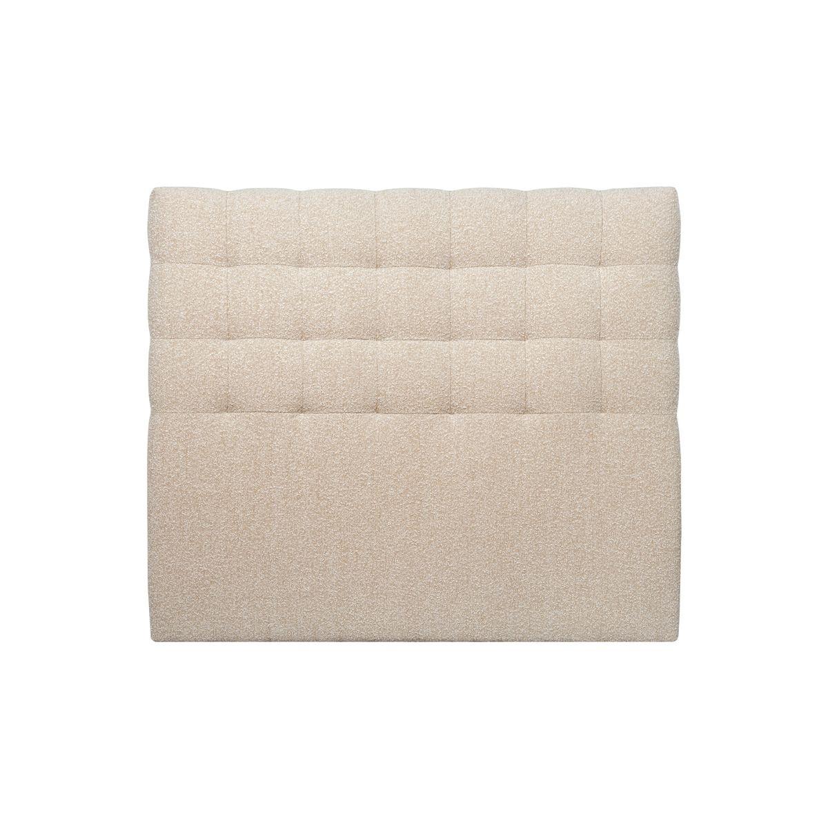 KOPFTEIL gepolstert - Gesteppt – hellbeiger Bouclé-Stoff - 180 cm - Beige, Karton/Holz (180/120/10cm) - Sommeil de Plomb