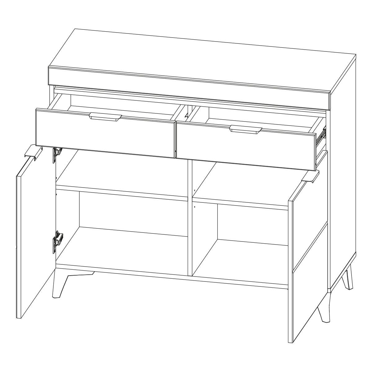 SIDEBOARD Ruben Holz - Braun, Holzwerkstoff (105/90/40cm) - Petits-meubles