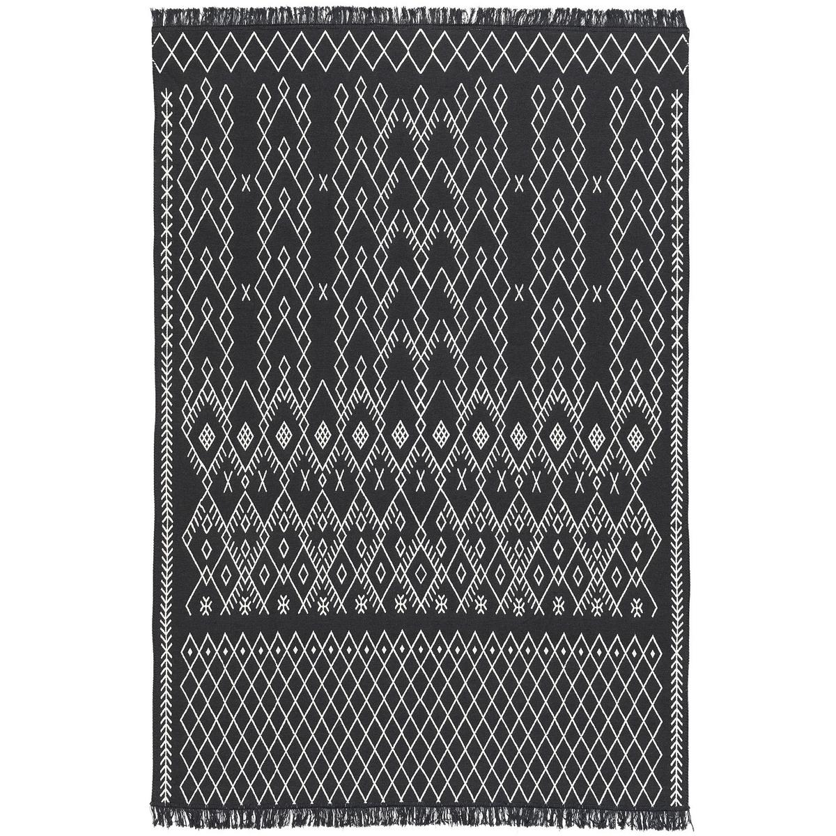 TEPPICH BEIDSEITIG ETHNO KELIM - Schwarz/Weiß, Textil (160/230cm) - Pergamon