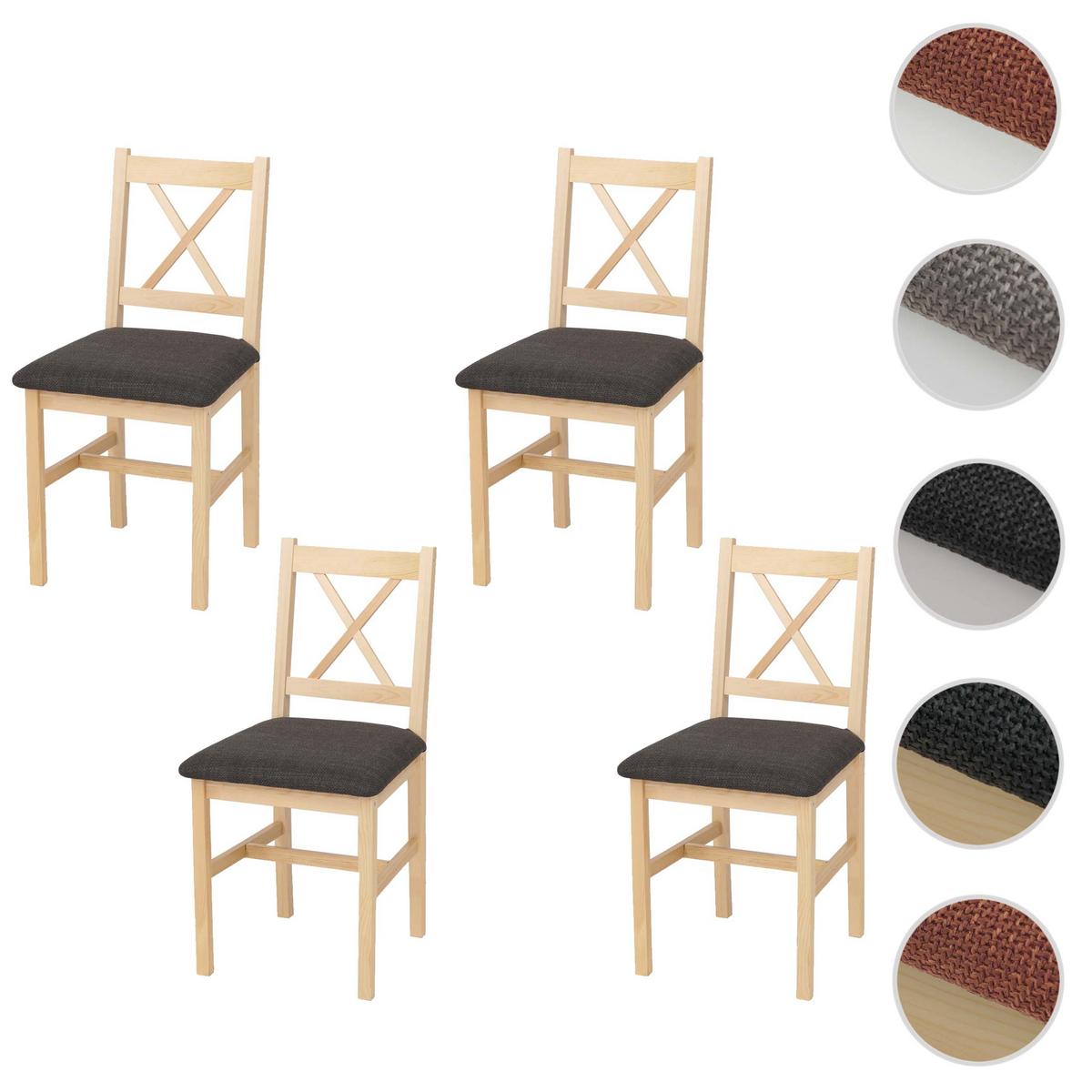 ESSZIMMERSTUHL Kiefer, Schwarz 4er-Set - Schwarz/Kieferfarben, Holz (43/85/44cm) - MCW