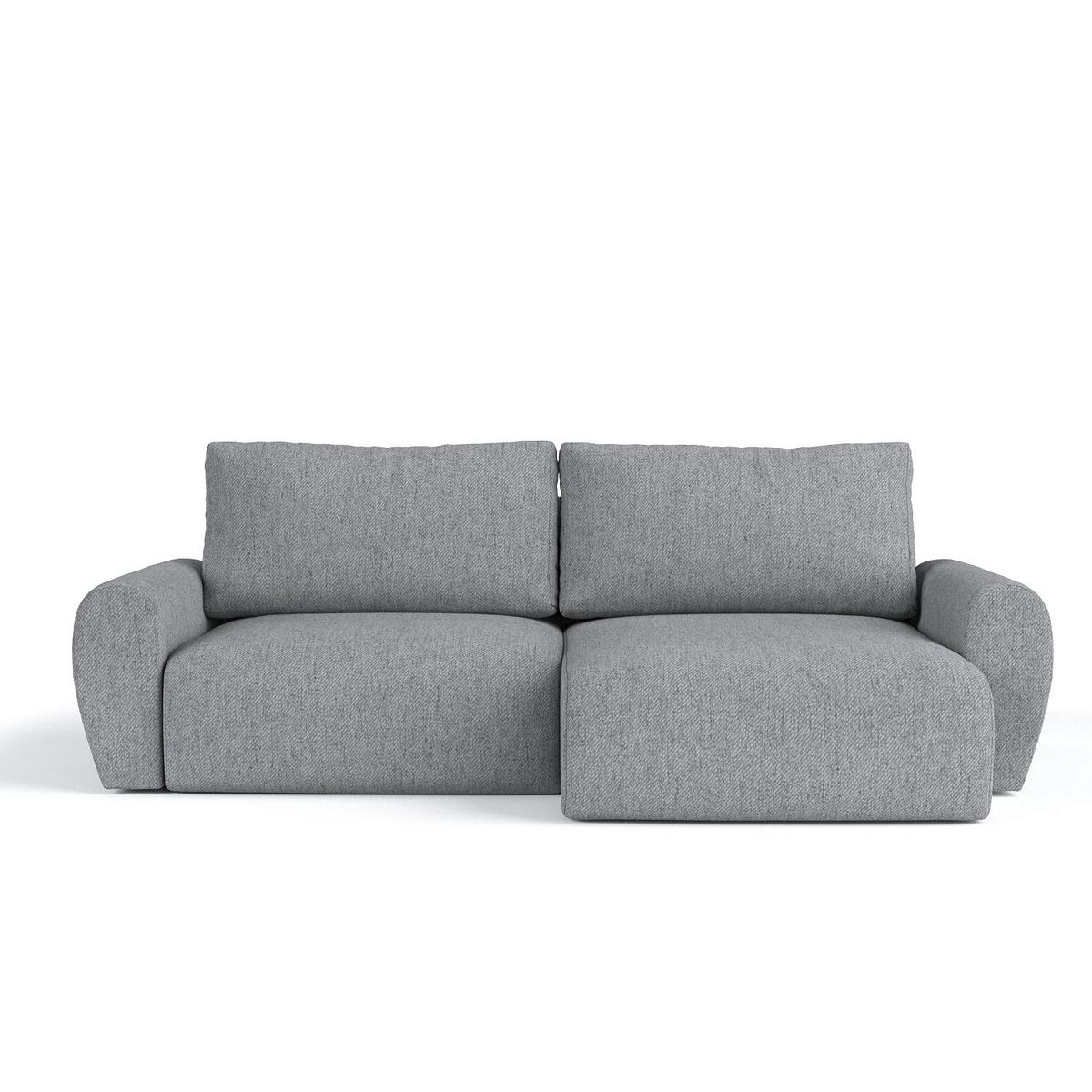 ECKSOFA OMARI mit Schlaffunktion Grau im Neve Stoff - Schwarz/Grau, Holz/Holzwerkstoff (253/153cm) - AltaBeds