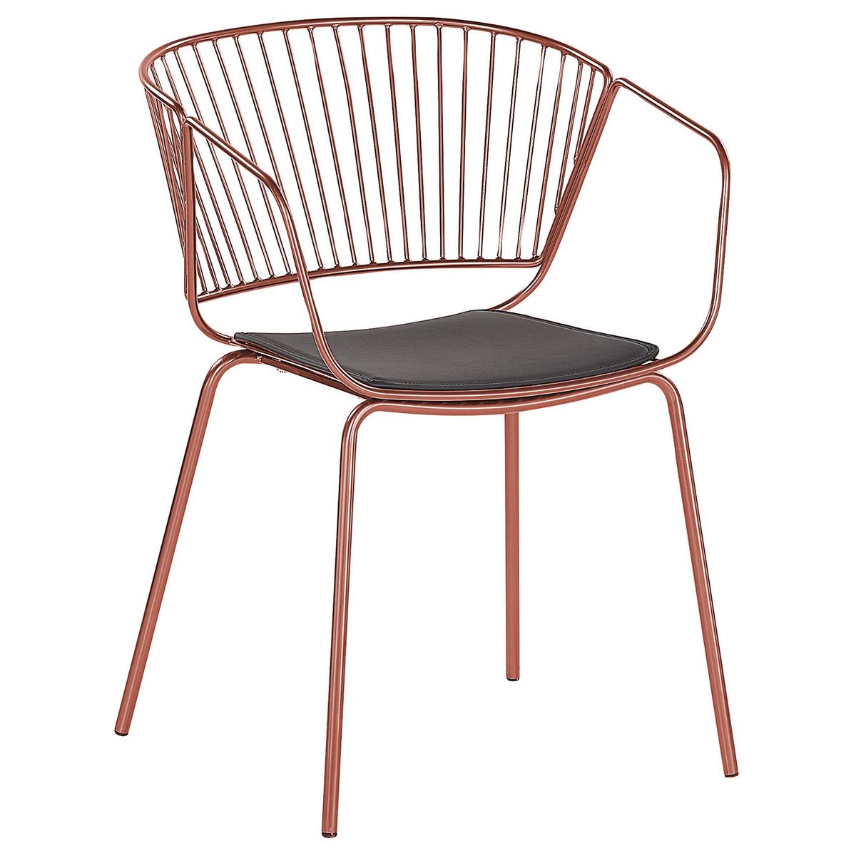 METALLSTUHL 2er-Set Kupfer Rigby - Rotbraun, Textil/Metall (54/77/49cm) - Beliani