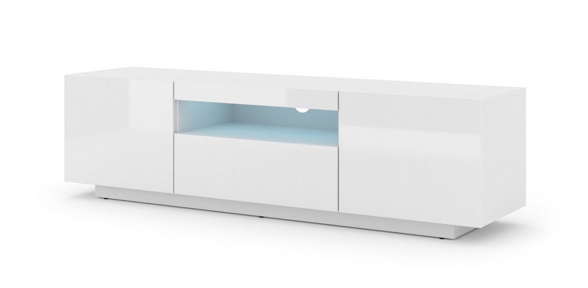 TV LOWBOARD Weiß Hochglanz 150/42/37 - Weiß Hochglanz, Holzwerkstoff (150/42/37cm) - RAUMHIRSCH FURNITURE