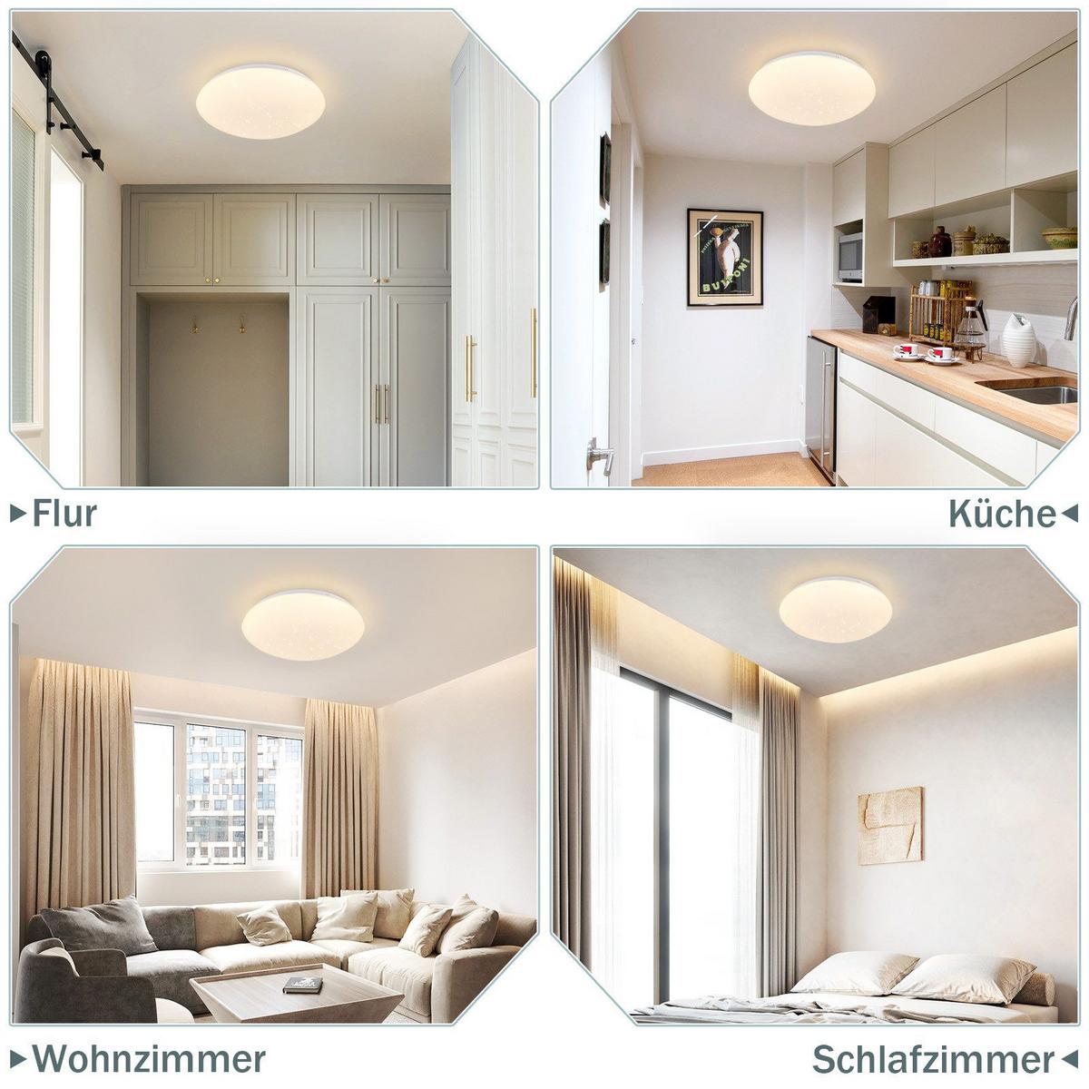 LED-2 DECKENLEUCHTE brot 3000K - Warmlicht 17/17/7 cm - Weiß, Metall (17/17/7cm) - Nettlife