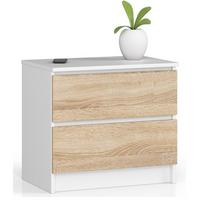 KOMMODE Weiß, Eiche Sonoma 55/60/40 - Weiß, Holzwerkstoff (60/55/40cm) - RAUMHIRSCH FURNITURE