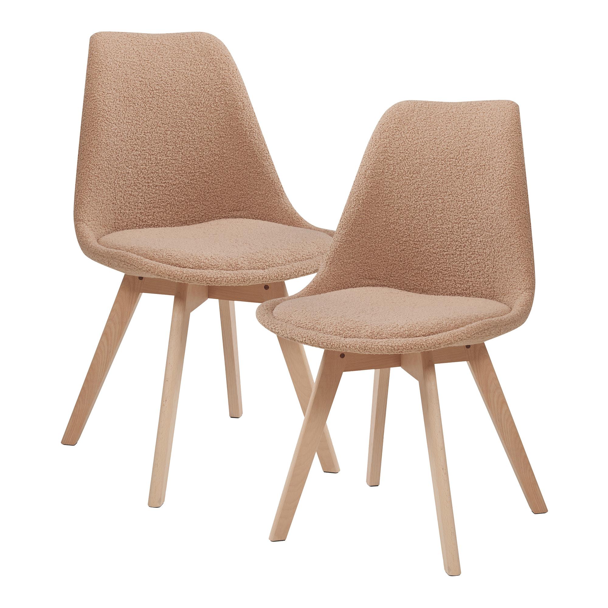 ESSZIMMERSTUHL-SET 2 TLG. Fläten - Taupe/Naturfarben, Holz/Kunststoff (49/82/54cm) - [en.casa]