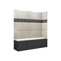 GARDEROBEN-SET Orion II - Beige/Graphitfarben, Holzwerkstoff/Kunststoff (168/186/46cm) - MIRJAN24
