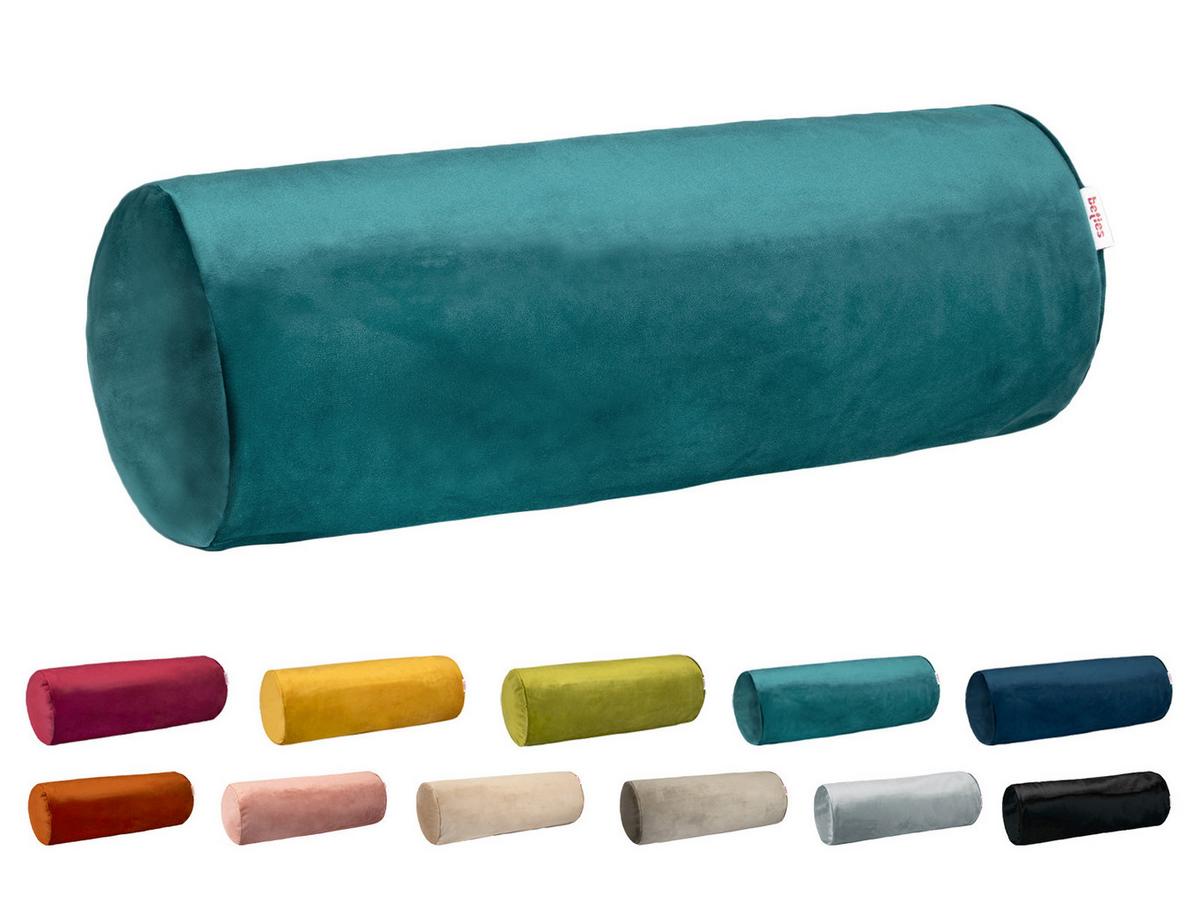 NACKENROLLENHÜLLE Samt&Sonders petrol 40/15 cm - Petrol, Textil (15/40cm) - beties Heimtextil