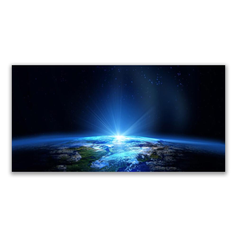 LEINWANDBILD 140x70 cm Planetenhorizont - Blau/Schwarz, Textil (140/4cm) - TULUP