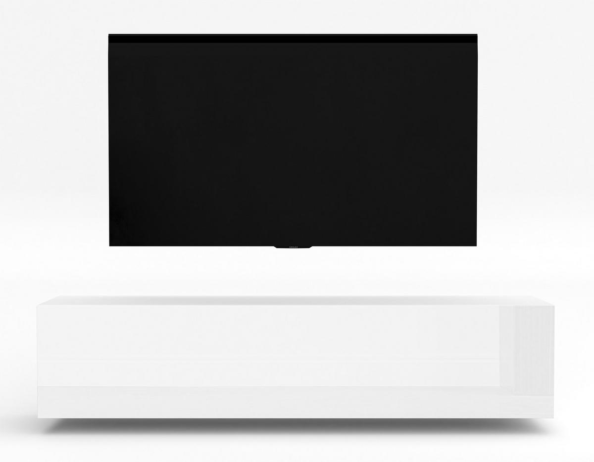 LOWBOARD ZIVOLLI 160 Weiß 160/34/32 cm – TV-Schrank für Wandmontage - Weiß, Holzwerkstoff/Kunststoff (160/34/32cm) - AX Living