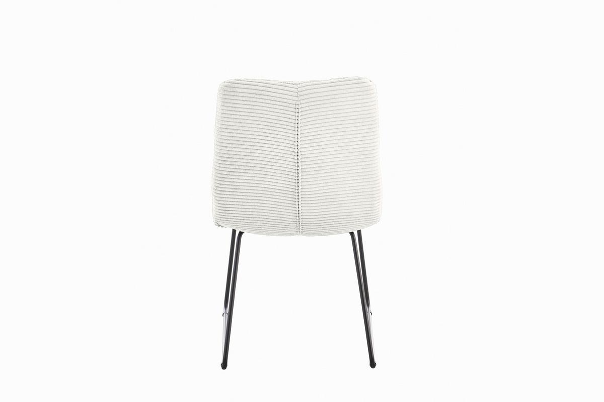 ESSZIMMERSTUHL NEW CHARME Weiß Cord (1er-Set) - Weiß, Textil (52/87/66cm) - KAWOLA